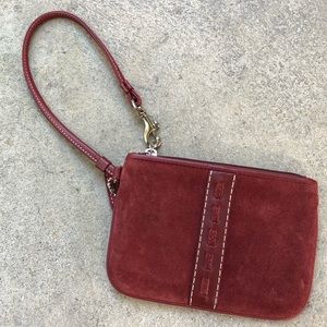 COACH Suede Wristlet Brick